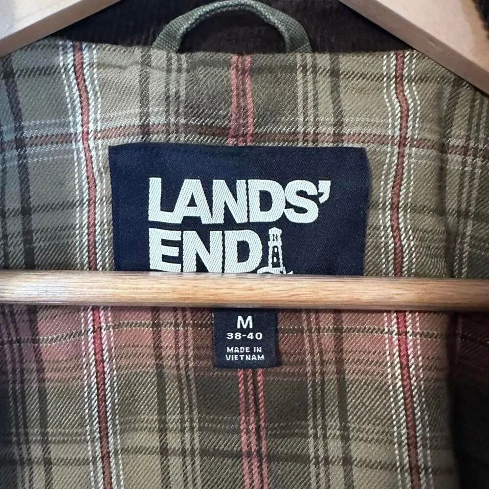 Lands' End Classic Americana Green Canvas Barn Jacket Medium
